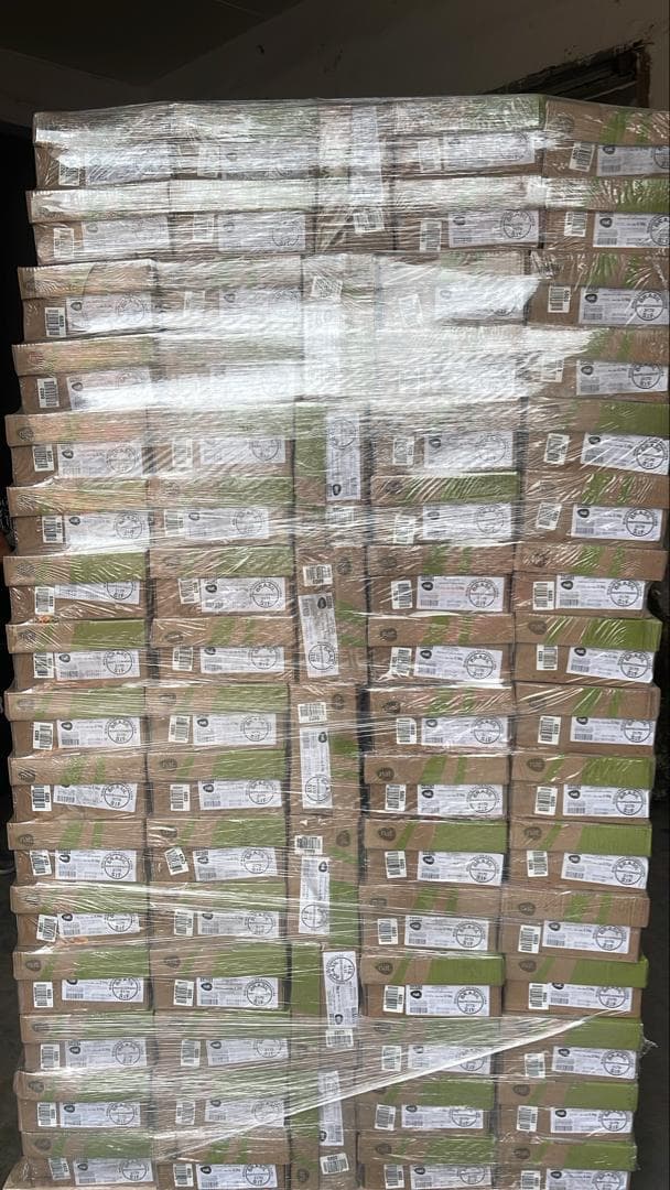 Palletised cartons of frozen protein ready for distribution